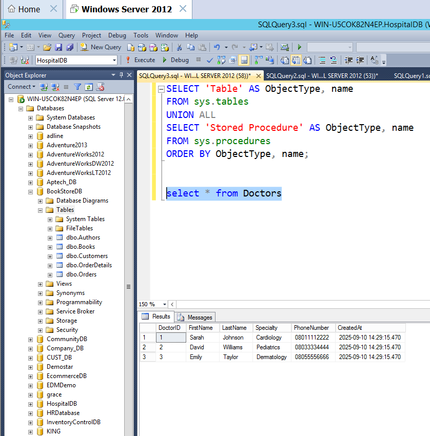 HospitalDB Screenshot 2